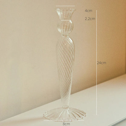 Clear Glass Candle Holder, Nordic Style