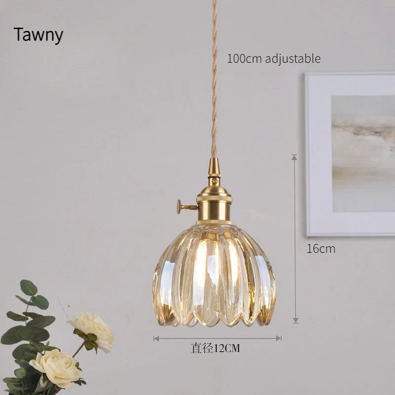 Vintage Green Tulip Glass Wall Lamp
