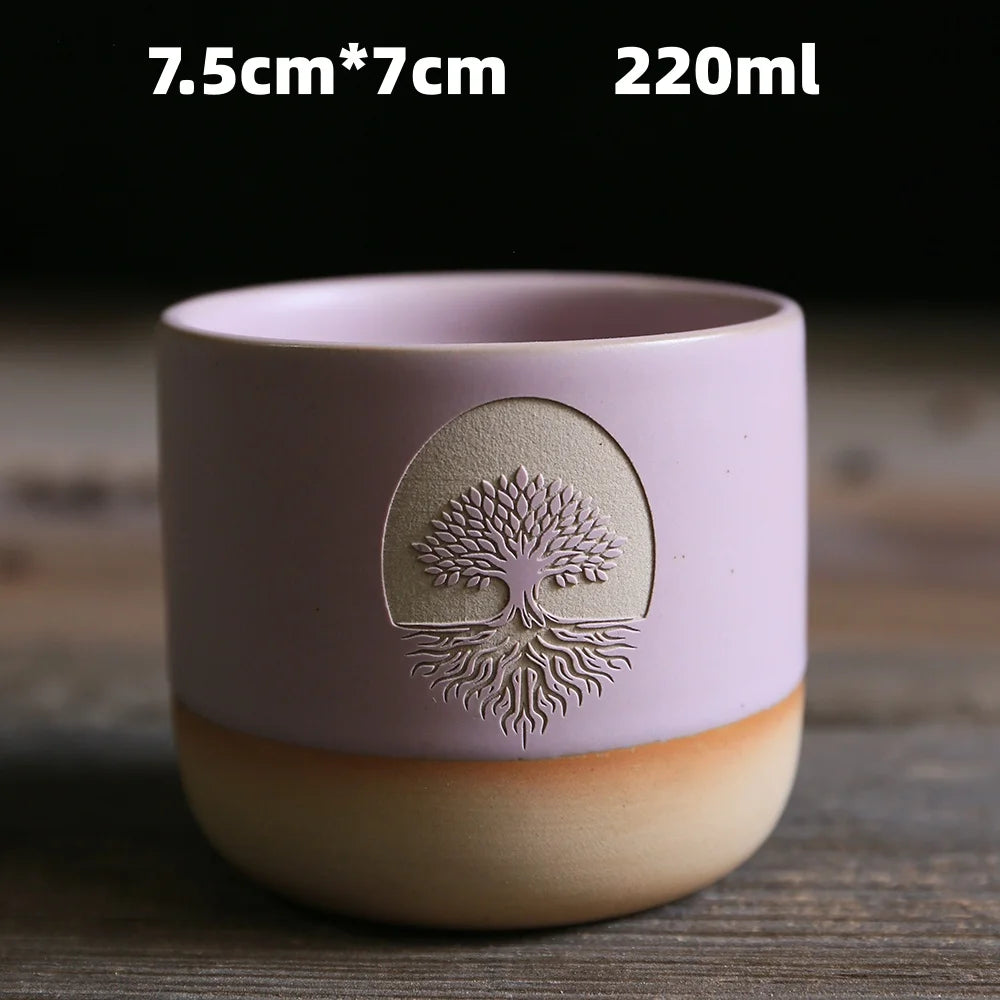 Japanese-style kiln-glazed stoneware coffee mug