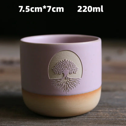 Japanese-style kiln-glazed stoneware coffee mug
