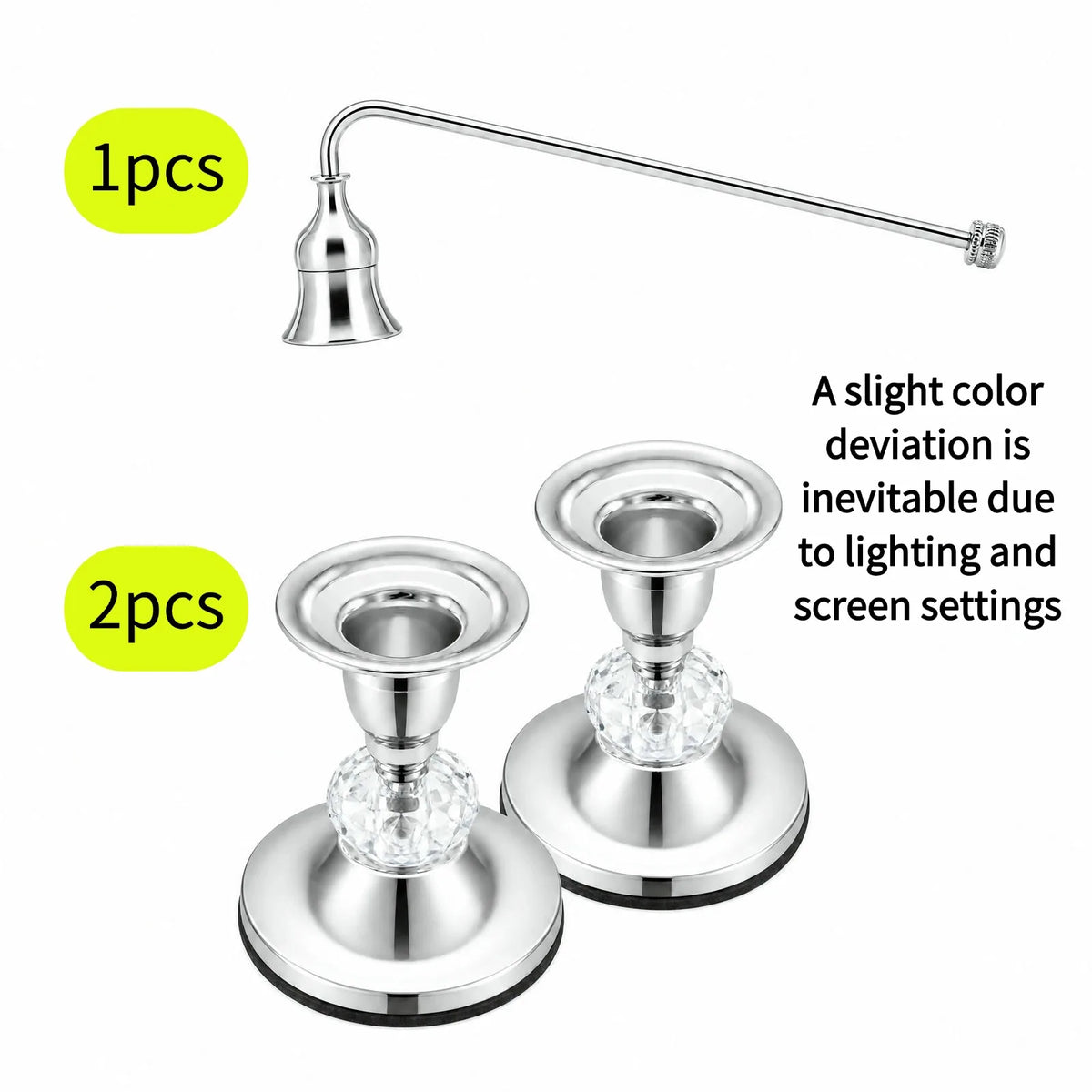 Pair of gold-tone metal taper candle holders