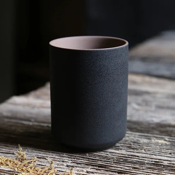 Japanese-style kiln-glazed stoneware coffee mug