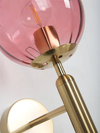 Blue Glass Wall Sconce – Modern Ambient Light Fixture - Grace & Ashes