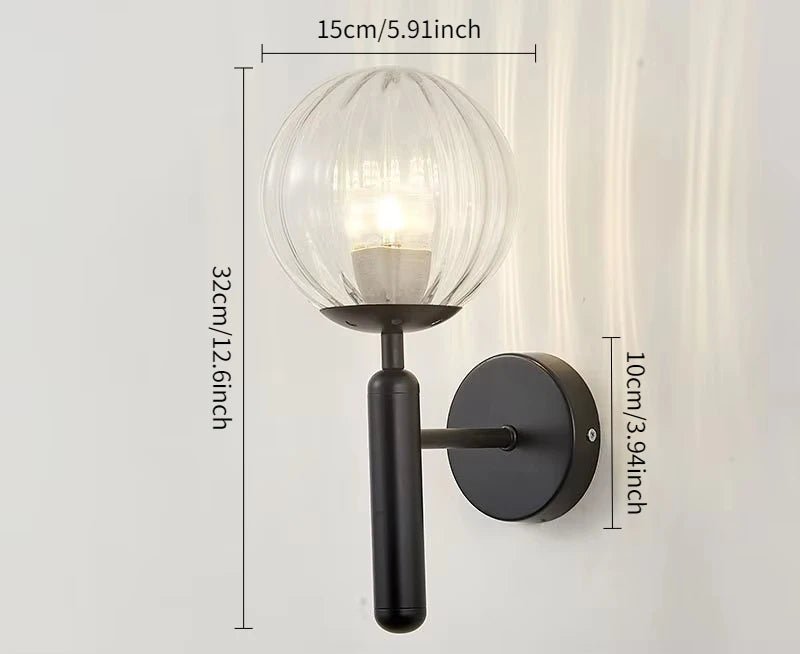 Blue Glass Wall Sconce – Modern Ambient Light Fixture - Grace & Ashes
