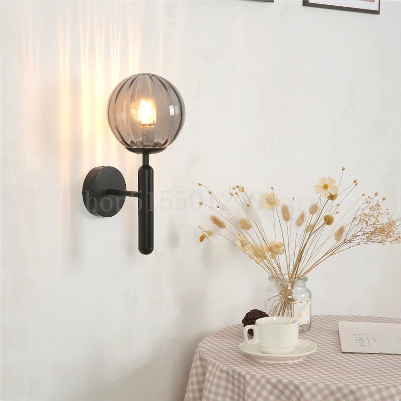 Blue Glass Wall Sconce – Modern Ambient Light Fixture - Grace & Ashes