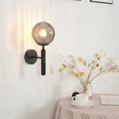 Blue Glass Wall Sconce – Modern Ambient Light Fixture - Grace & Ashes