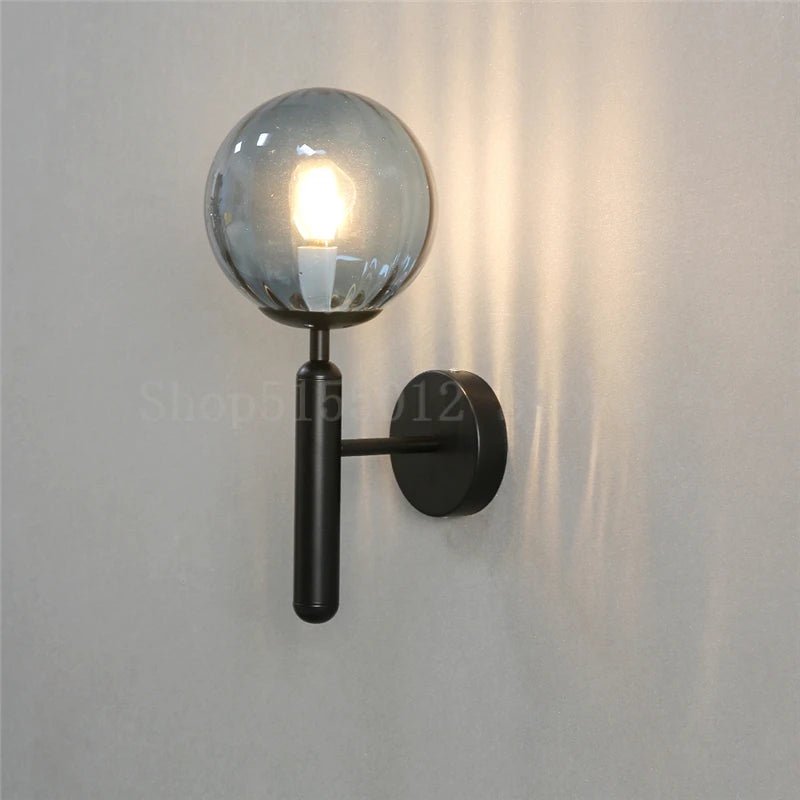 Blue Glass Wall Sconce – Modern Ambient Light Fixture - Grace & Ashes