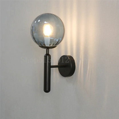 Blue Glass Wall Sconce – Modern Ambient Light Fixture - Grace & Ashes