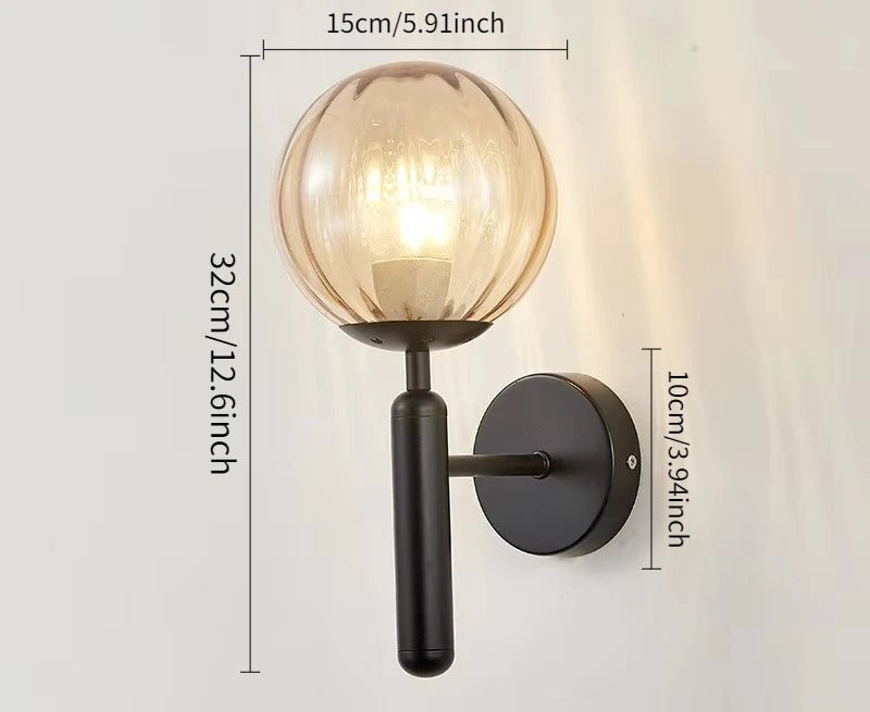 Blue Glass Wall Sconce – Modern Ambient Light Fixture - Grace & Ashes