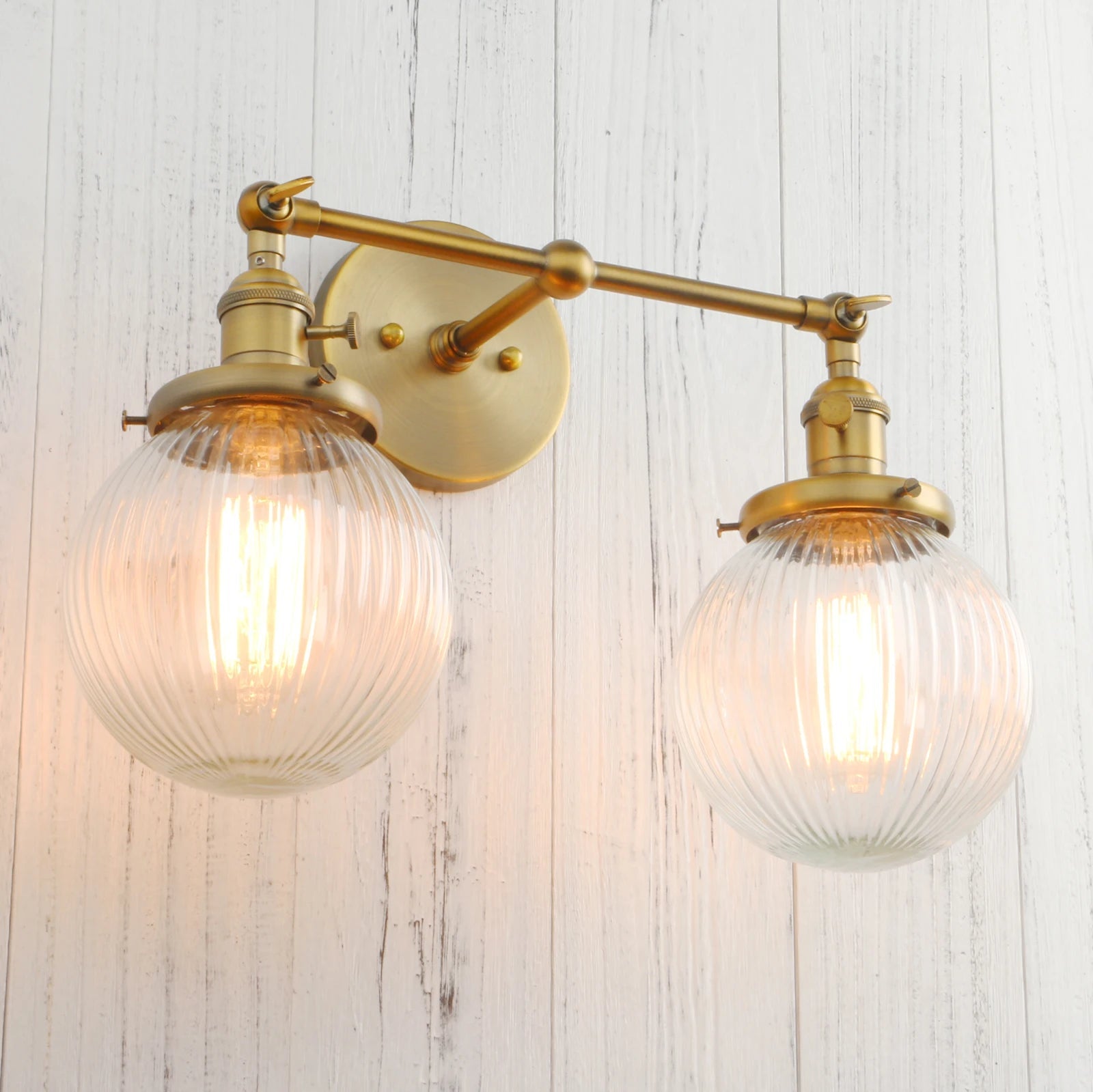Double Globe Clear Glass Wall Light - Grace & Ashes
