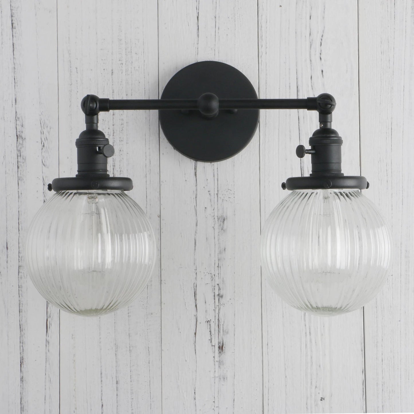 Double Globe Clear Glass Wall Light - Grace & Ashes