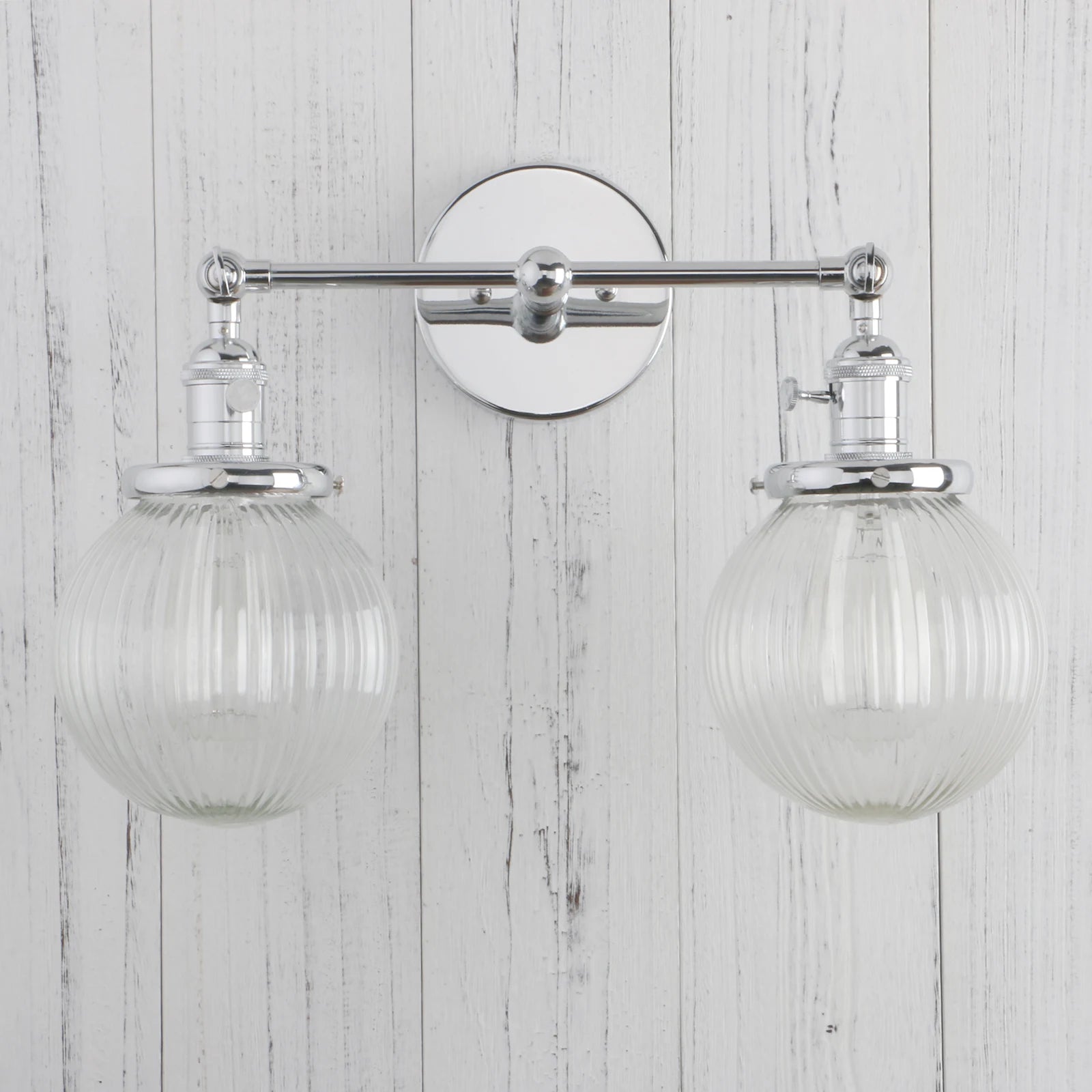Double Globe Clear Glass Wall Light - Grace & Ashes
