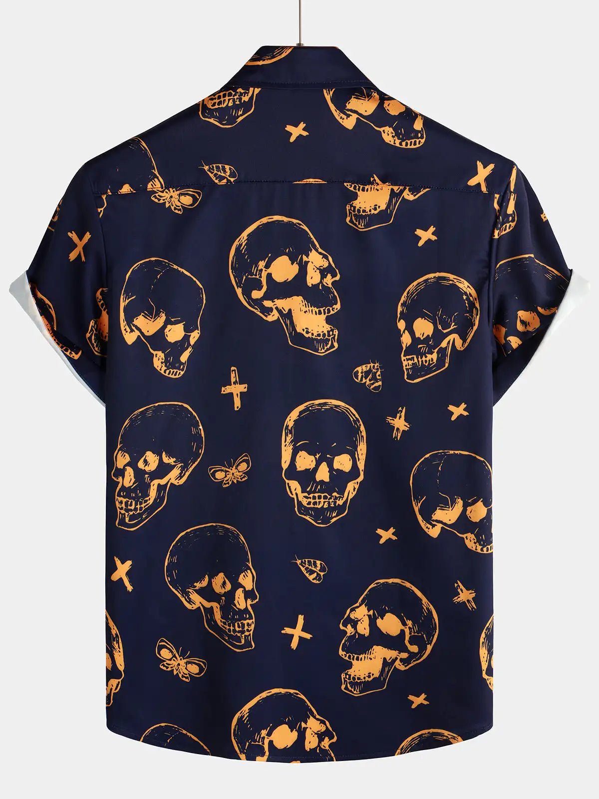 Men's Skull Pattern Short Sleeve Shirt - Grace & Ashes
