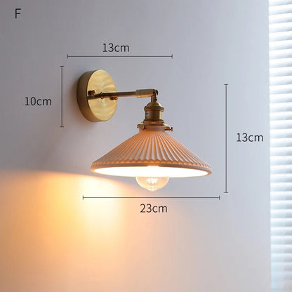 Nordic Ceramic Wall Sconce – Modern LED Light with Knob Switch - Grace & Ashes