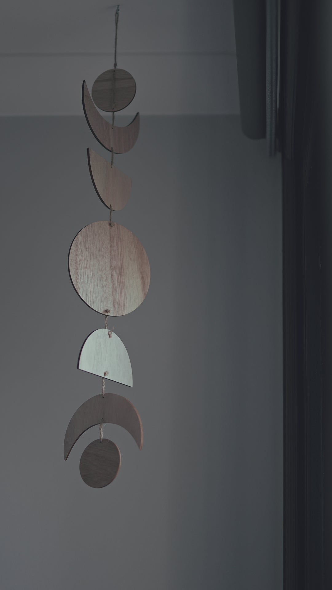 Handcrafted Wooden Moon Phase Garland