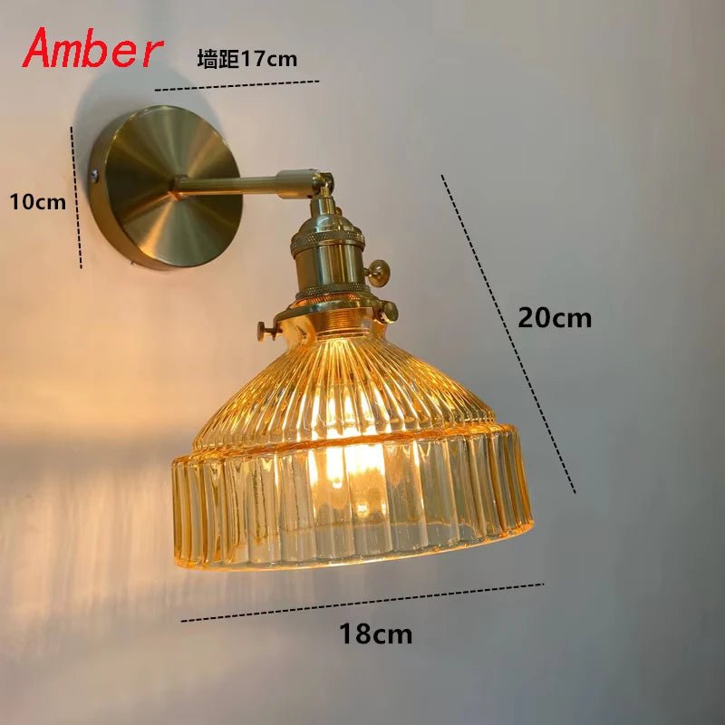 Ribbed Teal Glass Wall Light - Grace & Ashes