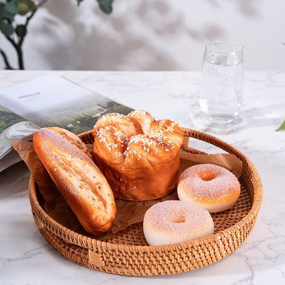 Round Rattan Serving Tray - Grace & Ashes