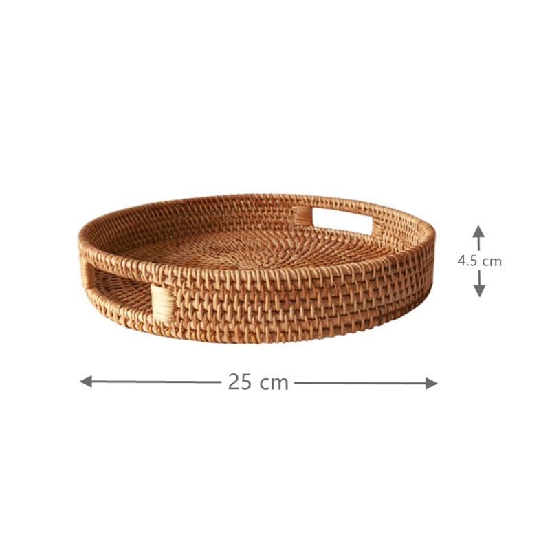 Round Rattan Serving Tray - Grace & Ashes