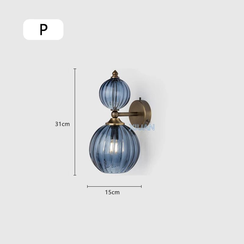 Vintage Glass Globe Wall Sconce – Colored Stained Glass Light - Grace & Ashes