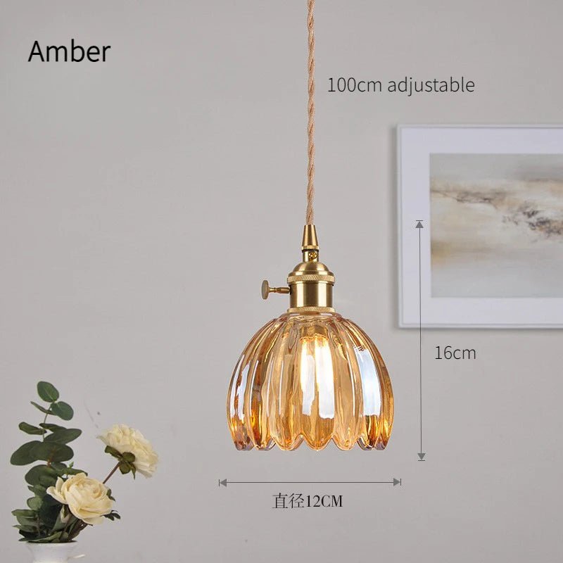 Vintage Green Tulip Glass Wall Lamp - Grace & Ashes