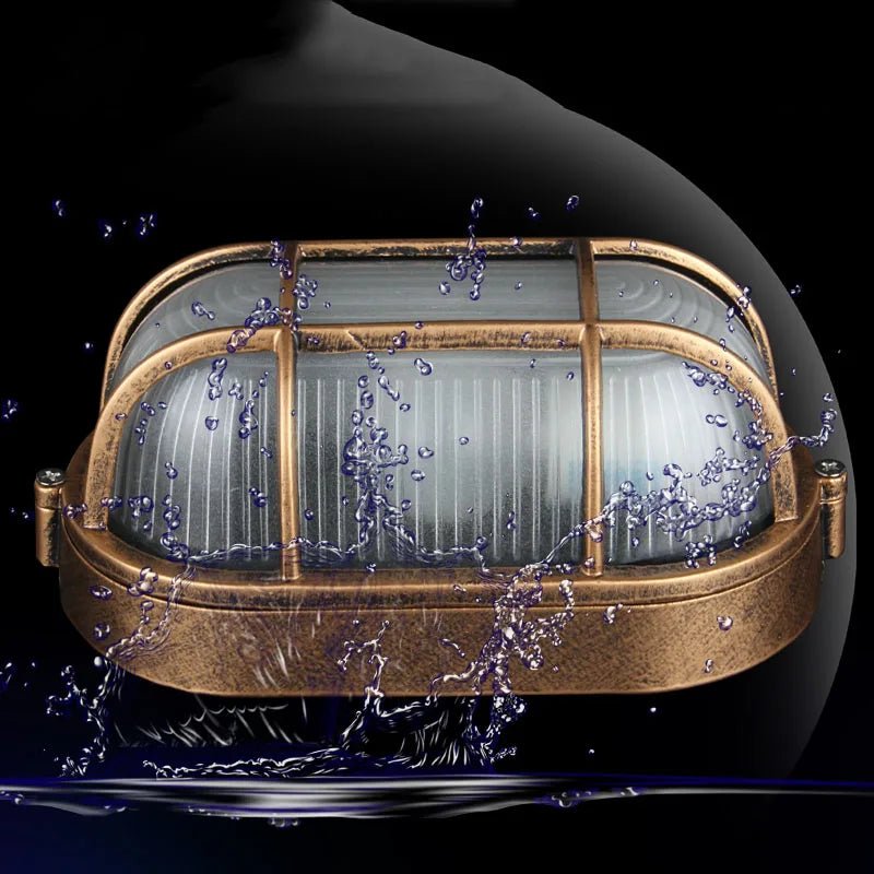 Vintage Outdoor Waterproof Wall Light – Industrial IP65 E27 Fixture - Grace & Ashes