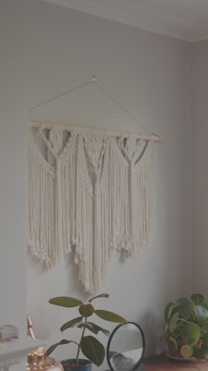Large Macramé Wall Hanging, Handmade Cotton Tapestry