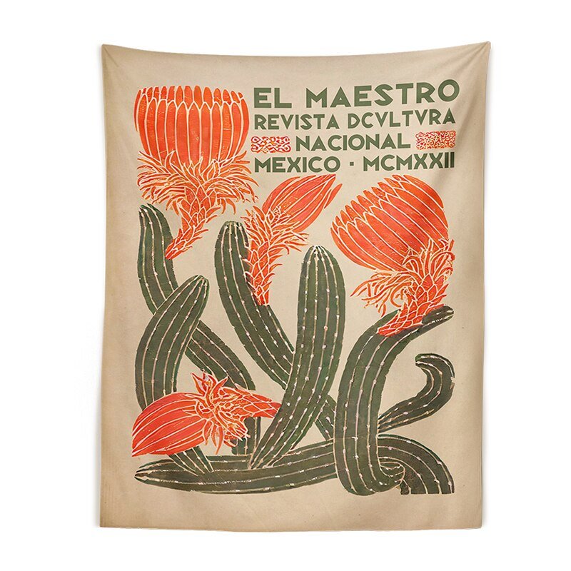 Botanical Cactus Tapestry Wall Hang - Grace & Ashes