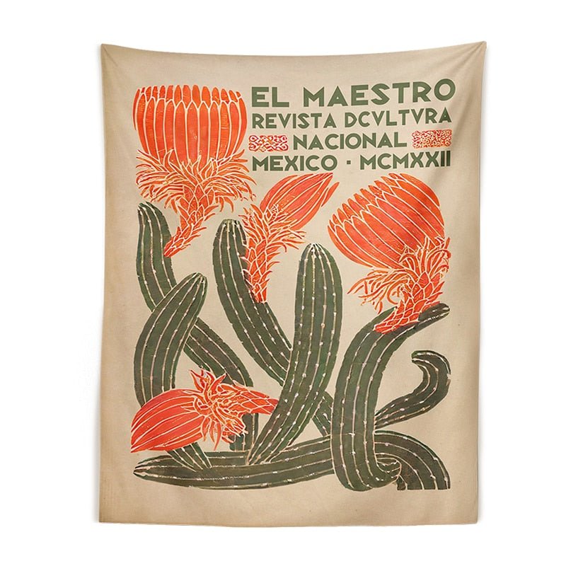 Botanical Cactus Tapestry Wall Hang - Grace & Ashes