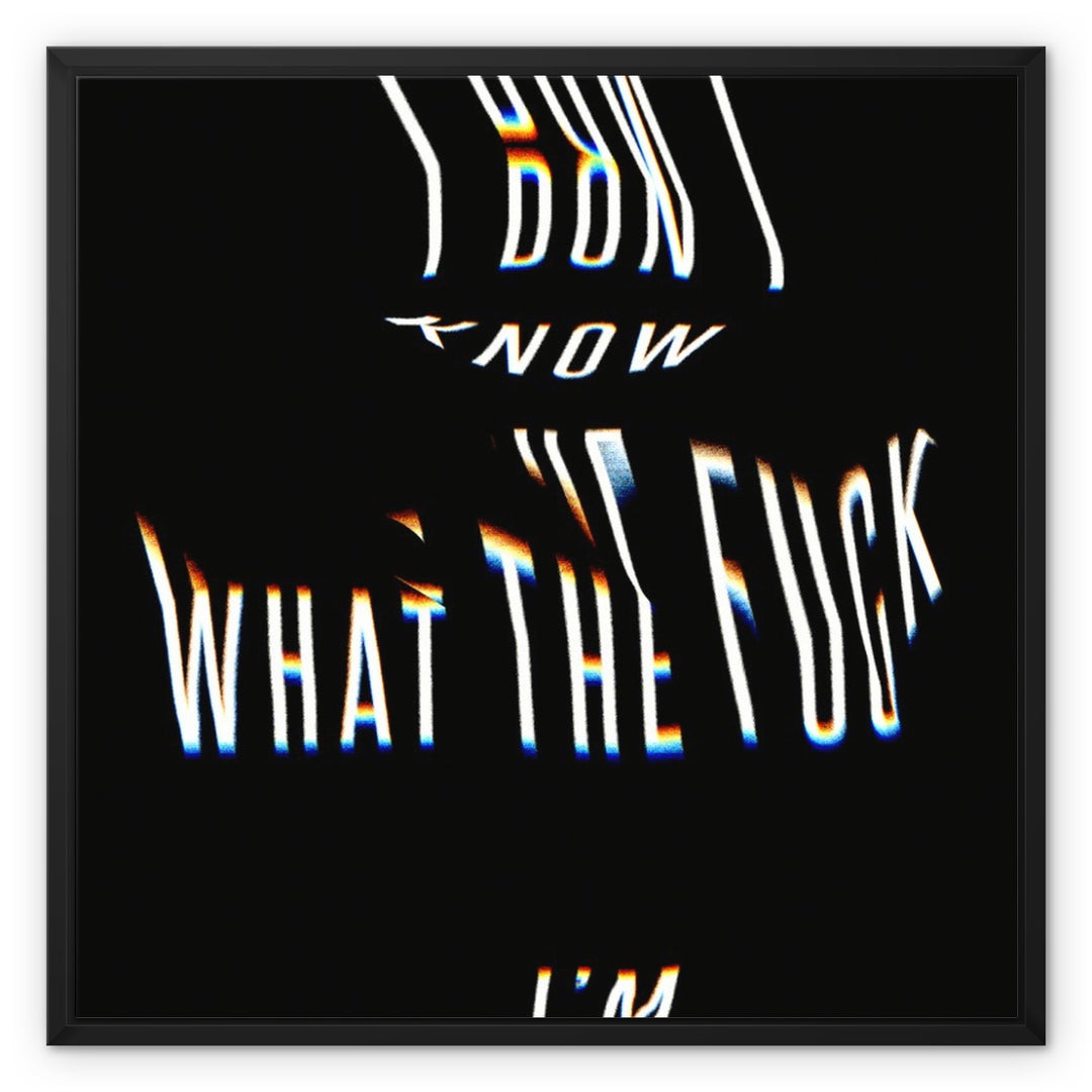 what the f**k Framed Canvas