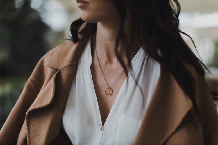 Golden Circle Pendant Necklace - Grace & Ashes