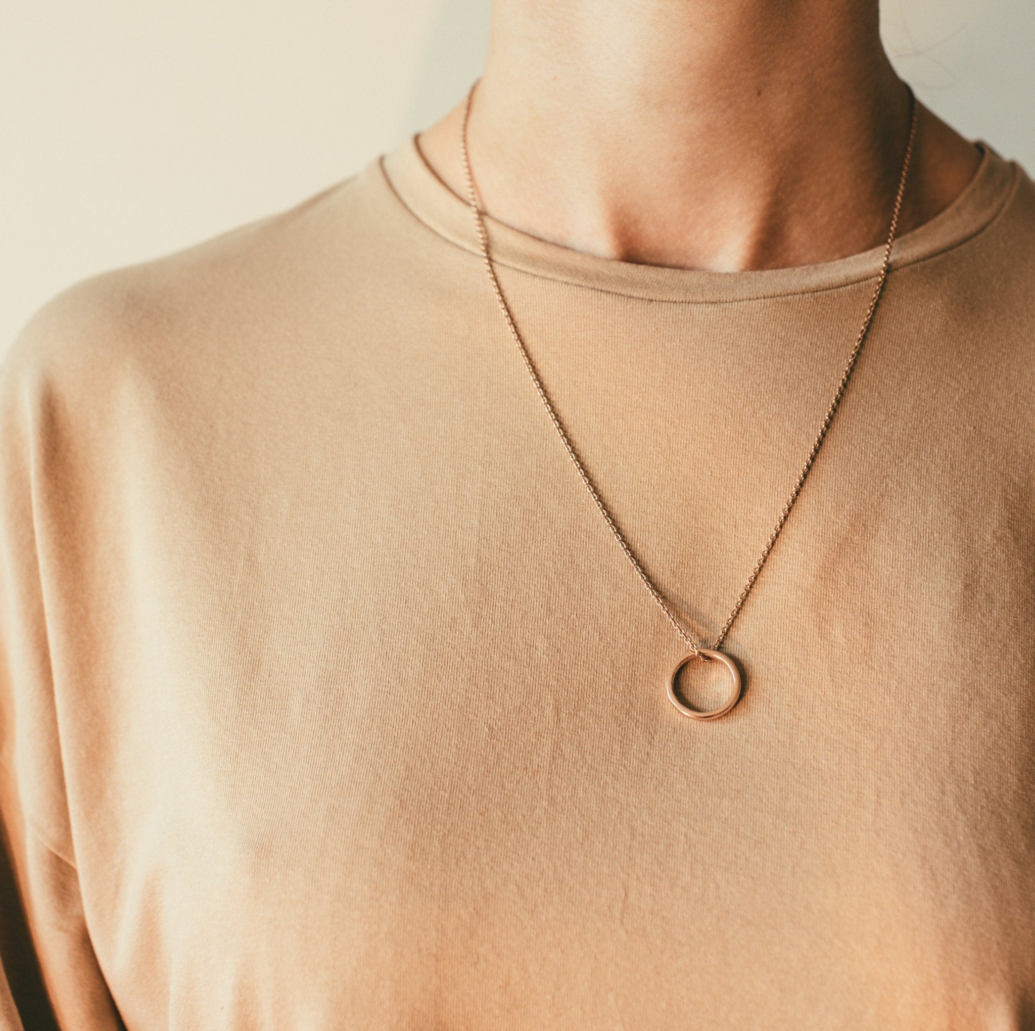 Golden Circle Pendant Necklace - Grace & Ashes