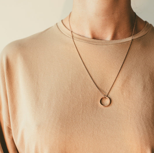 Golden Circle Pendant Necklace - Grace & Ashes