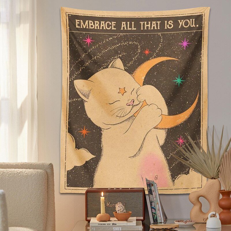 You are a child of the universe - Tarot Cat Tapestry - Grace & Ashes