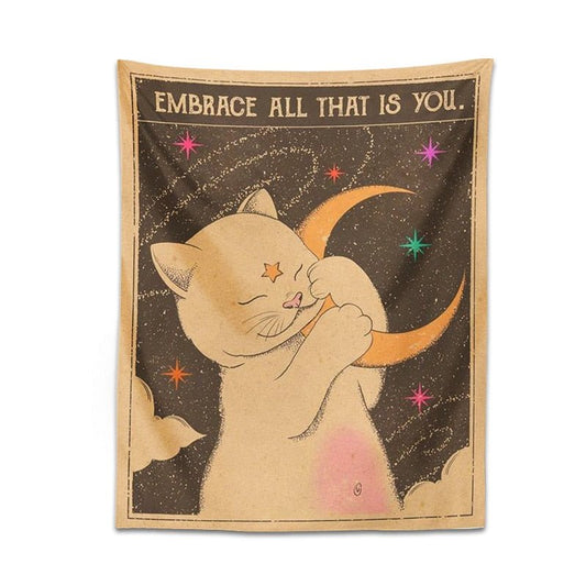 You are a child of the universe - Tarot Cat Tapestry - Grace & Ashes