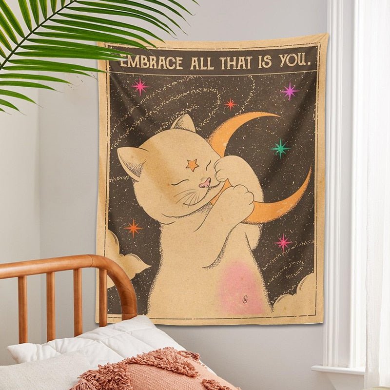 You are a child of the universe - Tarot Cat Tapestry - Grace & Ashes